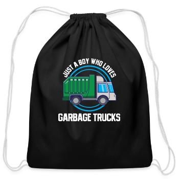Garbage Truck - Cotton Drawstring Bag - black - Front