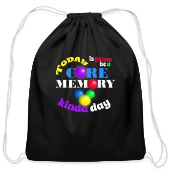 Core Memory Day green - Cotton Drawstring Bag - black - Front