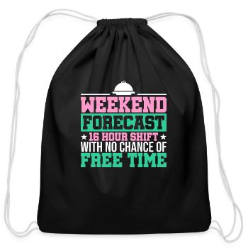 Waitress Tip Serve Waiter trending - Cotton Drawstring Bag - black - Front