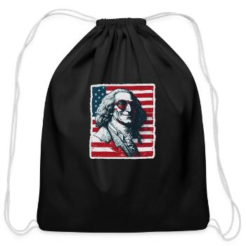 Patriotic Pride US George Washington Men Women USA - Cotton Drawstring Bag - black - Front