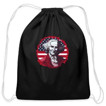 Patriotic Pride US George Washington Men Women USA - Cotton Drawstring Bag - black - Front