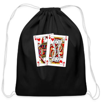 Queen and King of Hearts - Cotton Drawstring Bag - black - Front