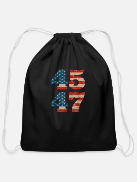 Untitled - Cotton Drawstring Bag - black
