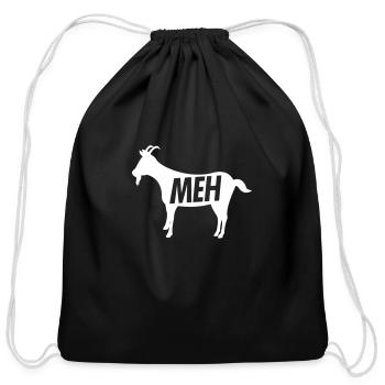 meh goat shirt for goat lover shirts and gifts t s - Cotton Drawstring Bag - black - Front