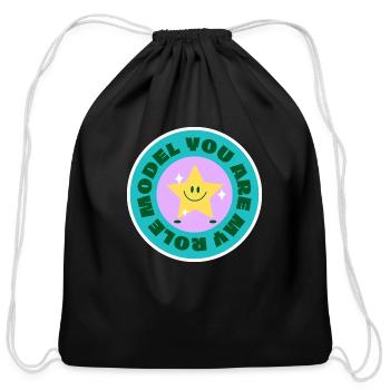 You Are My Role Model - Cotton Drawstring Bag - black - Front