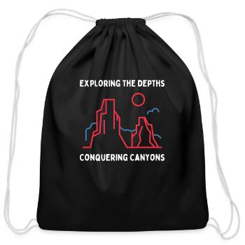 Exploring the Depths Conquering Canyons - Cotton Drawstring Bag - black - Front
