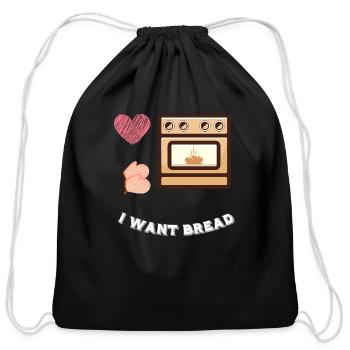 Microwave Simplifying meal prep, one button at a t - Cotton Drawstring Bag - black - Front