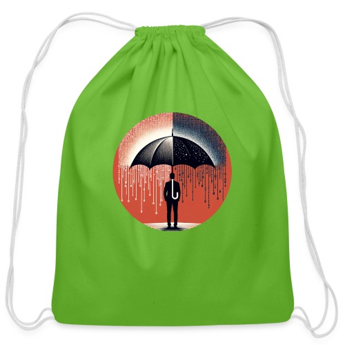 Protection in Digital Age - Umbrella Vector Art - Cotton Drawstring Bag