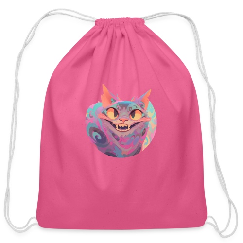 Handsome Grin Cat - Cotton Drawstring Bag