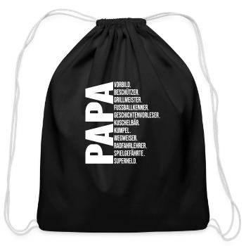 Best Papa - Cotton Drawstring Bag - black - Front