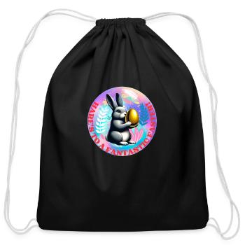 Hare's to a fantastic easter! - Cotton Drawstring Bag - black - Front