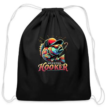 Weekend Hooker - Cotton Drawstring Bag - black - Front