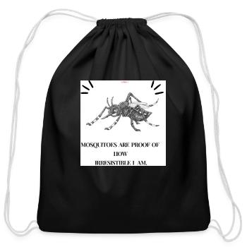 Irresistible Buzz - Funny Mosquito Quote - Cotton Drawstring Bag - black - Front