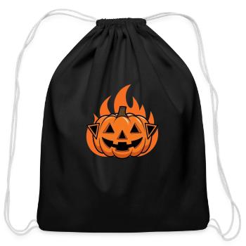 halloween Jack o lantern - Cotton Drawstring Bag - black - Front