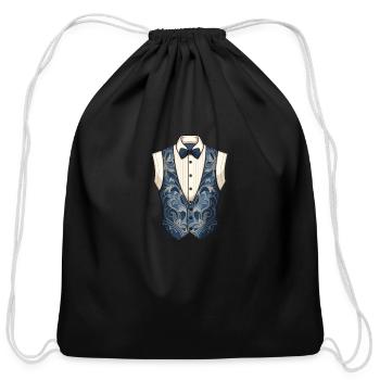 Suit Above Waiter Opera Vest - Cotton Drawstring Bag - black - Front