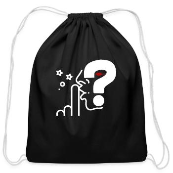 Think in Silence, Surprise Awaits - Cotton Drawstring Bag - black - Front