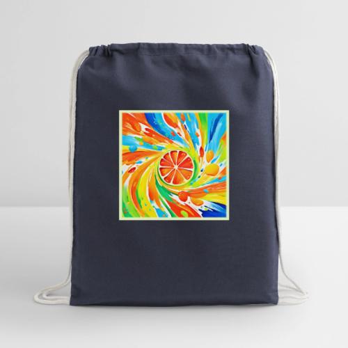 Citrus swirling Splash Design - Cotton Drawstring Bag