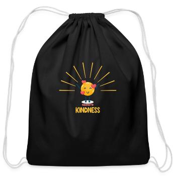 Radiate Kindness - Cotton Drawstring Bag - black - Front