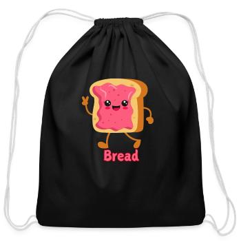 Bread Lover - Cotton Drawstring Bag - black - Front