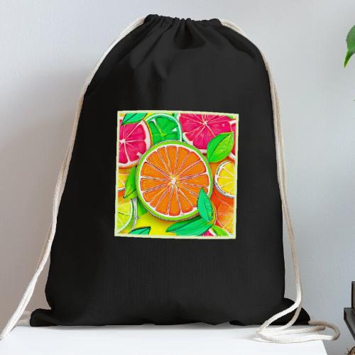 Colorful Citrus Pop Art - Cotton Drawstring Bag