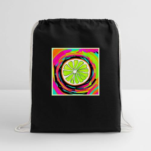 Lime Slice Pop Art - Cotton Drawstring Bag