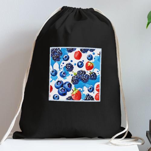 Vibrant Berry Pattern - Cotton Drawstring Bag