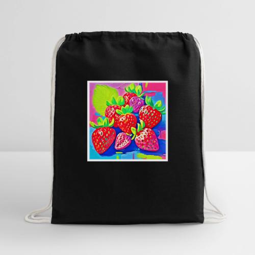 Pop Art Strawberries - Cotton Drawstring Bag