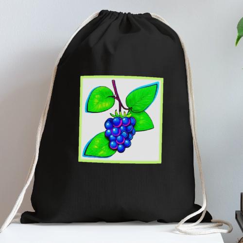 Vibrant Blueberry Pop Art - Cotton Drawstring Bag
