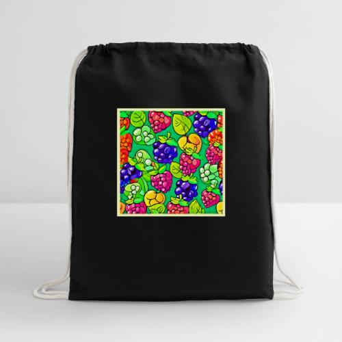 Summer Berry Delight - Cotton Drawstring Bag