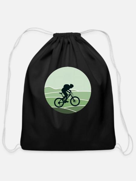 Mountain bike cycling - Cotton Drawstring Bag - black