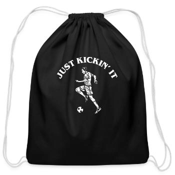 Just Kickin It - Cotton Drawstring Bag - black - Front