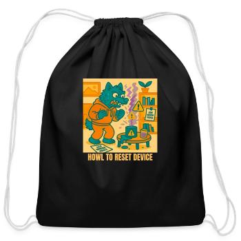 Howl to Reset Device - Cotton Drawstring Bag - black - Front