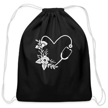 Cute stethoscope II - Cotton Drawstring Bag - black - Front