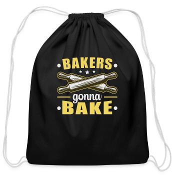 Bakers Gonna Bake Baking - Cotton Drawstring Bag - black - Front