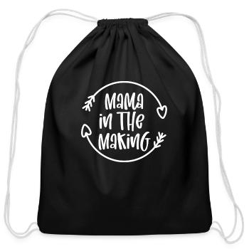 Mama In The Making - Cotton Drawstring Bag - black - Front