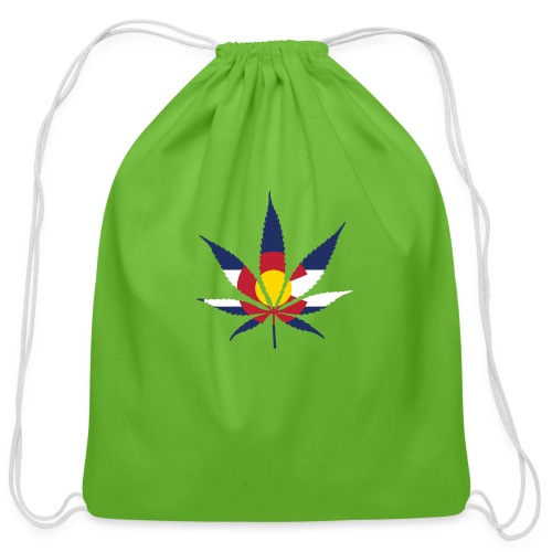 Colorado Pot Leaf Flag - Cotton Drawstring Bag