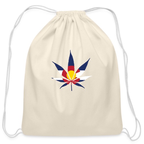 Colorado Pot Leaf Flag - Cotton Drawstring Bag