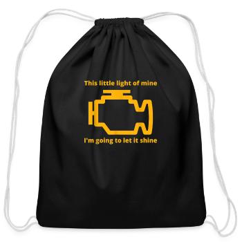 This Little Light of Mine Check Engine Light T S - Cotton Drawstring Bag - black - Front