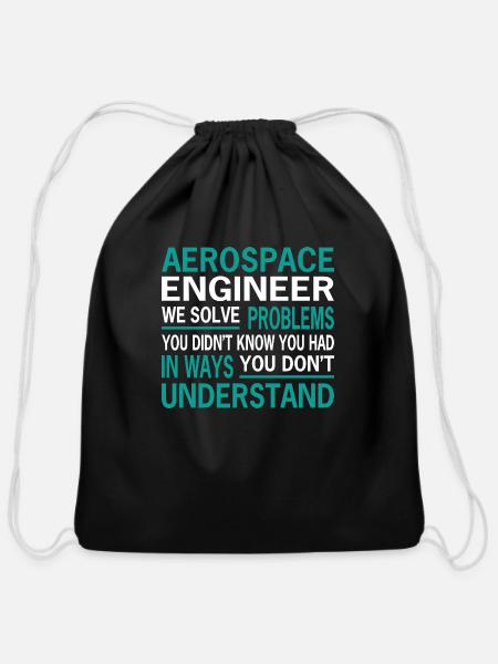 Aerospace Engineer We Solve Problems - Cotton Drawstring Bag - black