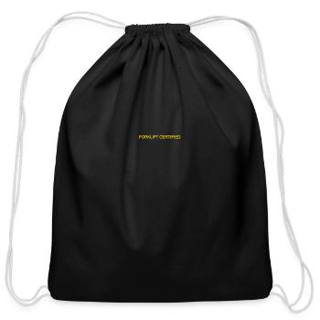 Forklift Certified Emblem - Cotton Drawstring Bag - black - Front