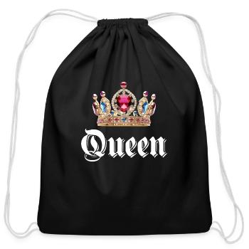 Queen - Cotton Drawstring Bag - black - Front