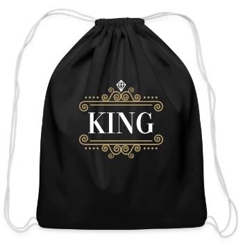 King - Cotton Drawstring Bag - black - Front
