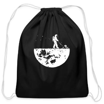 Develop The Moon Funny - Cotton Drawstring Bag - black - Front