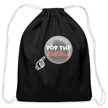BUBBLE - Cotton Drawstring Bag - black - Front