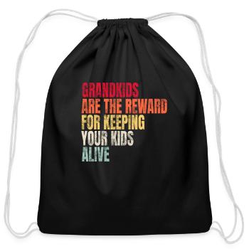Grand Are The Reward For Keeg Your Alive - Cotton Drawstring Bag - black - Front