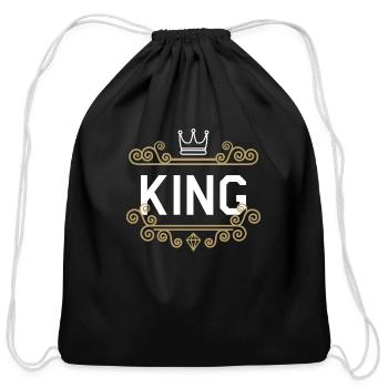 King - Cotton Drawstring Bag - black - Front