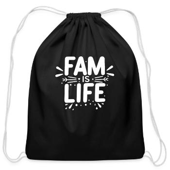 Fam is Life - Cotton Drawstring Bag - black - Front