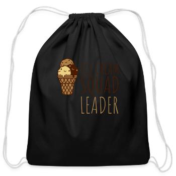 Leader Ice Cream Squad - Cotton Drawstring Bag - black - Front
