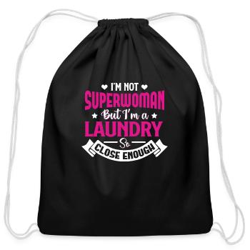 Laundry Worker Funny Laundry Attendant Women - Cotton Drawstring Bag - black - Front