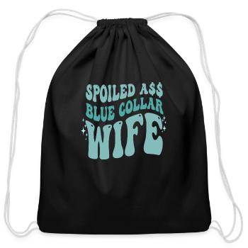 Spoiled A$$ Blue Collar Wife Apparel - Cotton Drawstring Bag - black - Front